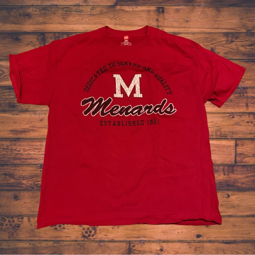 Menards Logo Shirt Rustic Minnesota Midwest Home Depot Lowe’s Employee Vintage